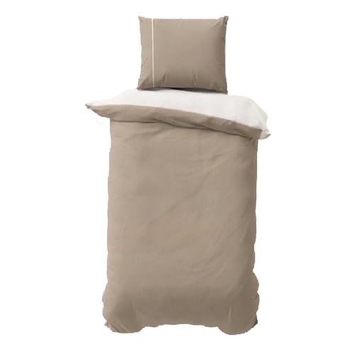 Class Home Collection Bettwäsche 155x220 Baumwolle – Ganzjahres Bettwäsche-Sets, Bettbezug und Kissenbezug 80x80 cm – Wendebettwäsche Doubleface mit Reißverschluss Cappuccino/Natur Class Home Collection Bettwäsche 155x220 Baumwolle – Ganzjahres Bettwäsche-Sets, Bettbezug und Kissenbezug 80x80 cm – Wendebettwäsche Doubleface mit Reißverschluss Cappuccino/Natur von Class Home Collection