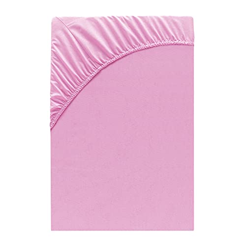 Class Home Collection Spannbettlaken 180x200cm - 200x200cm Jersey Baumwolle Rosa von Class Home Collection
