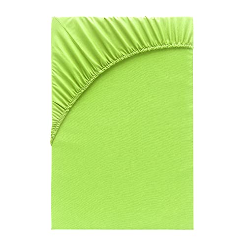 Class Home Collection Spannbettlaken 90x200cm - 100x200cm Jersey Baumwolle Apfelgrün von Class Home Collection