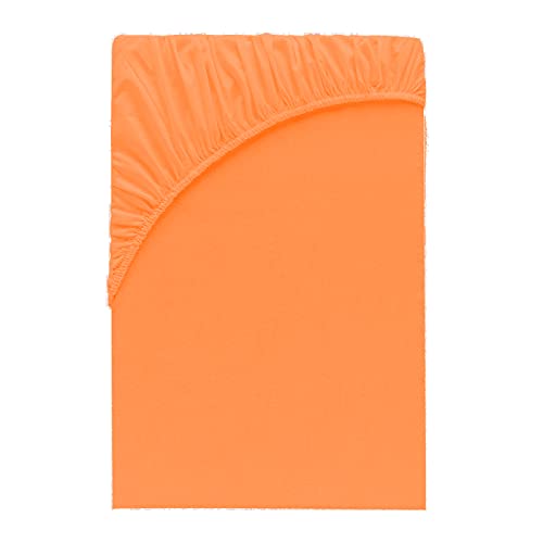 Class Home Collection Spannbettlaken 90x200cm - 100x200cm Jersey Baumwolle Orange von Class Home Collection