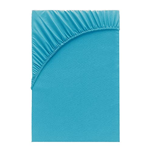 Class Home Collection Spannbettlaken 90x200cm - 100x200cm Jersey Baumwolle Türkis von Class Home Collection
