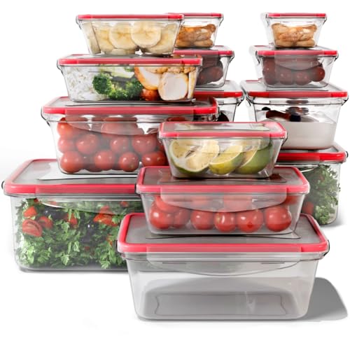 classbach® Frischhaltedosen mit Deckel | 14er Set | 100% dicht | Meal Prep Boxen | für Mikrowelle Spülmaschine Gefrierfach geeignet | Lunchbox | Dosen Meal Prep stapelbar | Gefrierdosen | C-FHD 4009 K von Classbach