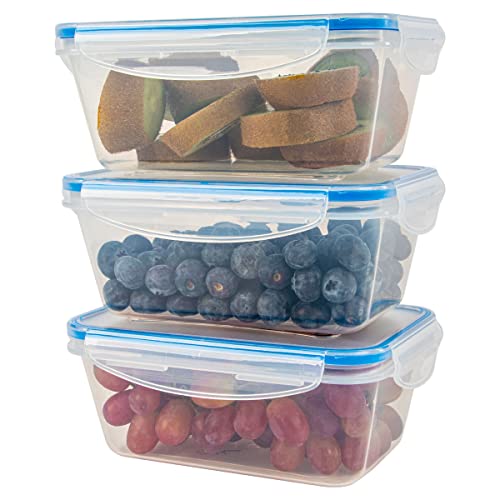 Classbach 3er-Set Kunststoff-Frischhaltedosen mit Deckel 100% dicht, Lunchbox Brotdose Meal Prep Boxen mit Deckel, Vorratsdosen geeignet f. Spülmaschine, Mikrowelle und Gefrierfach C-FHD 4006 K von Classbach