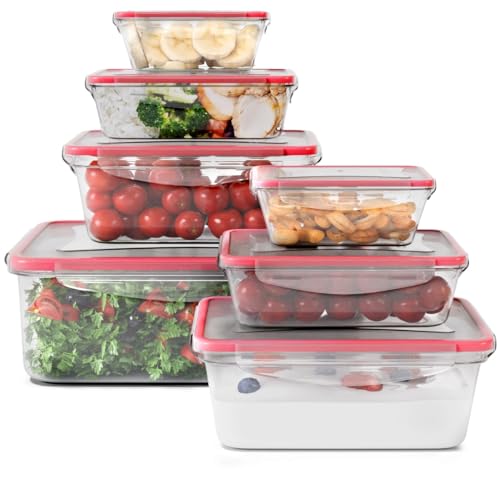 Classbach® Frischhaltedosen mit Deckel | 7er Set | 100% dicht | Meal Prep Boxen | für Mikrowelle Spülmaschine Gefrierfach geeignet | Lunchbox | Dosen Meal Prep stapelbar | Gefrierdosen | C-FHD 4008 K von Classbach
