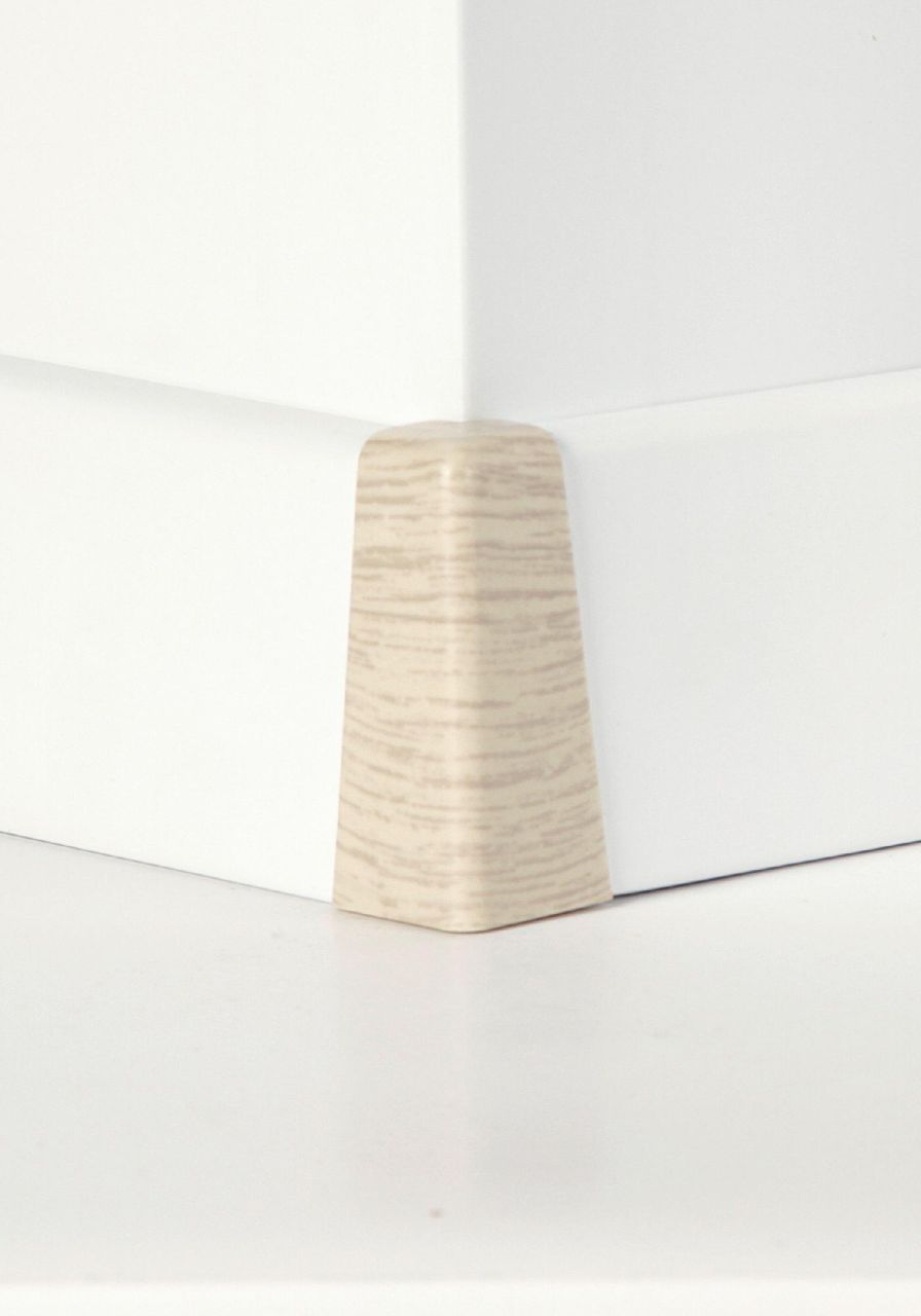 Classen Außenecke für Clip-Leiste foliert 58 x 19 mm eiche weiß  Holzpore von Classen