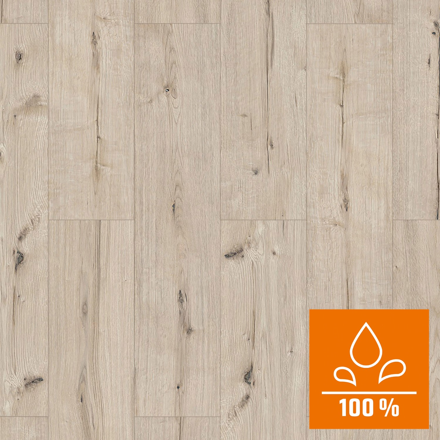 Classen Laminatboden Wasserresistent Eiche Greige Hell Holz von Classen