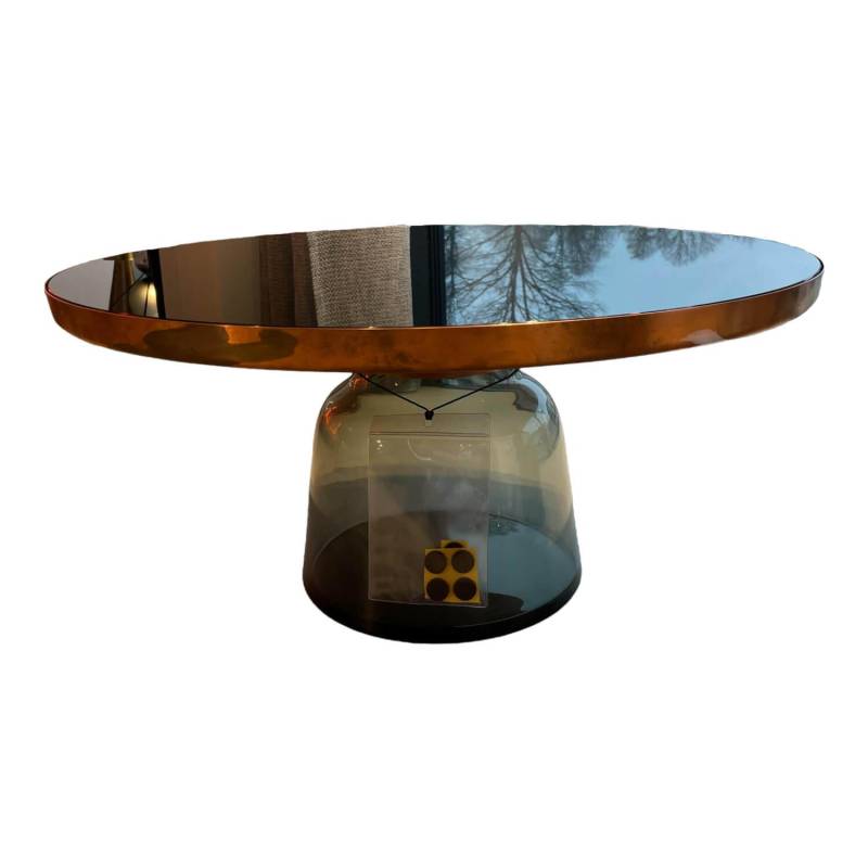 Beistelltisch Bell Coffee Table Copper Kristallglas Schwarz Lackiert Metallaufsa... von ClassiCon