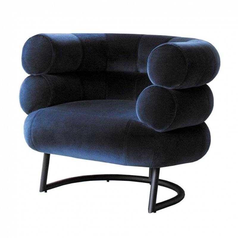 ClassiCon - Bibendum Sessel Gestell schwarz - dunkelblau/Samtstoff Harald 2-792 von ClassiCon