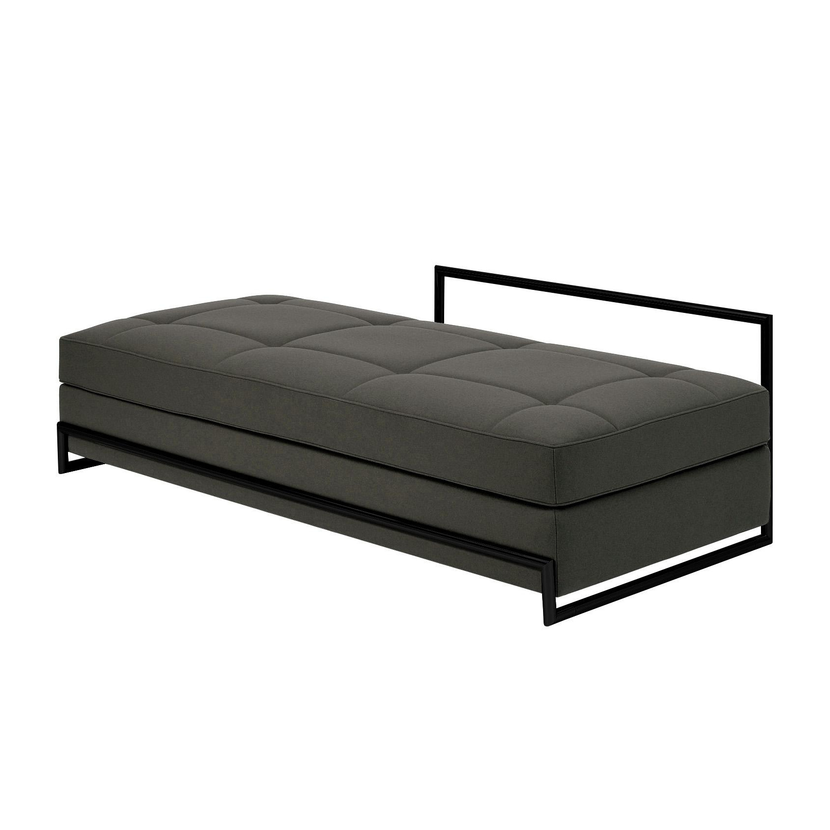 ClassiCon - Day Bed Black Version Liegesofa - dunkelgrau/Stoff Kvadrat Harald 3 0242/190x60x86cm/lose Matratze/Gestell schwarz pulverbeschichtet von ClassiCon