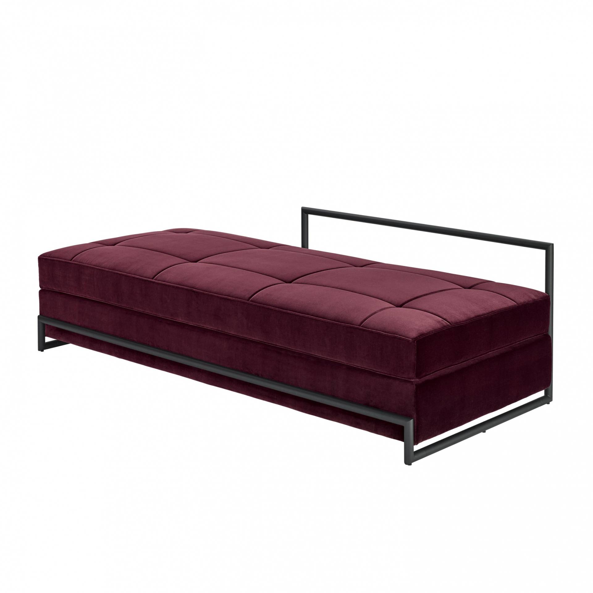 ClassiCon - Day Bed Black Version Liegesofa - rotbraun/Stoff Kvadrat Harald 3 0612/190x60x86cm/lose Matratze/Gestell schwarz pulverbeschichtet von ClassiCon