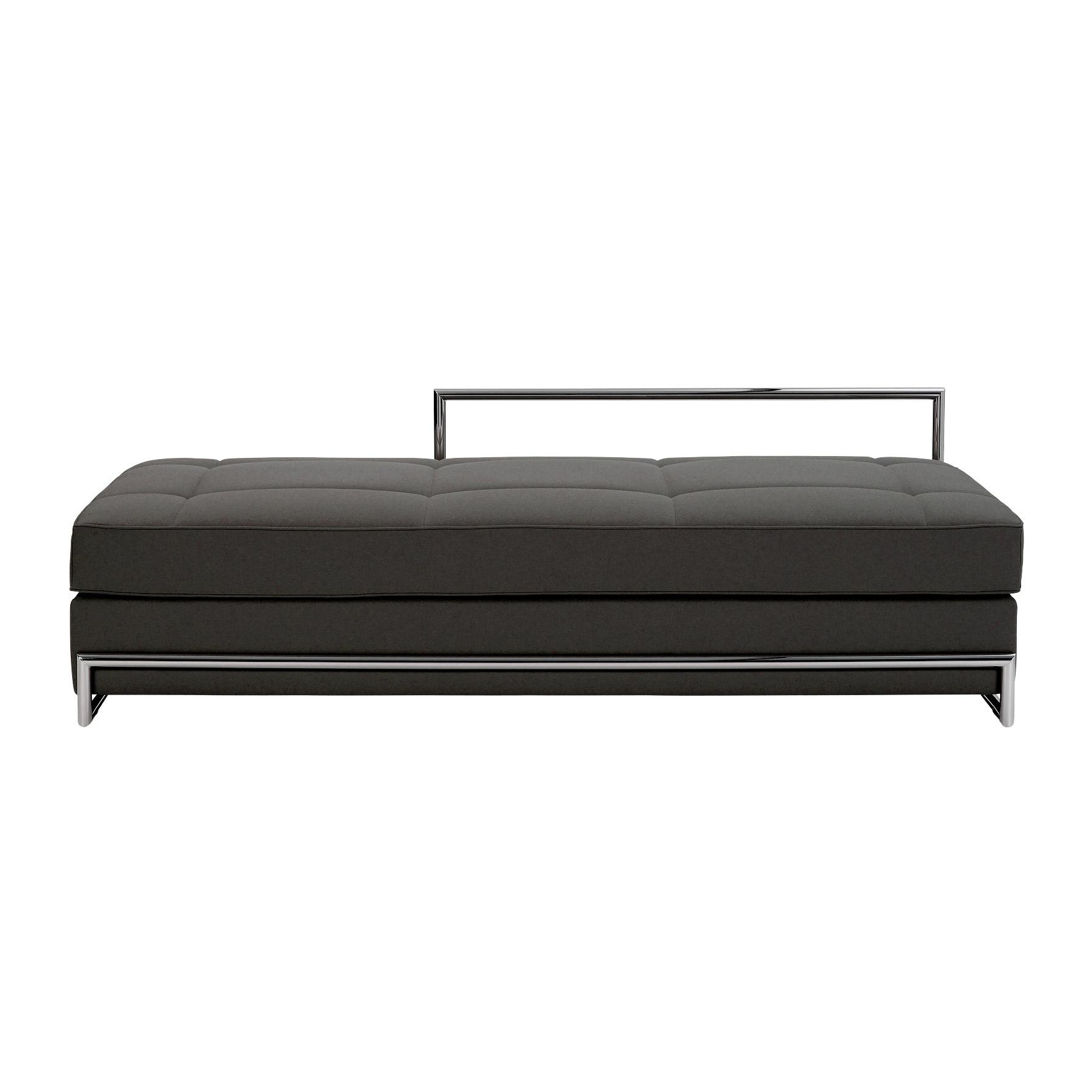 ClassiCon - Day Bed Grand Liegesofa - dunkelgrau/Stoff Kvadrat Harald 3 0242/200x60x90cm/lose Matratze/Gestell verchromt von ClassiCon