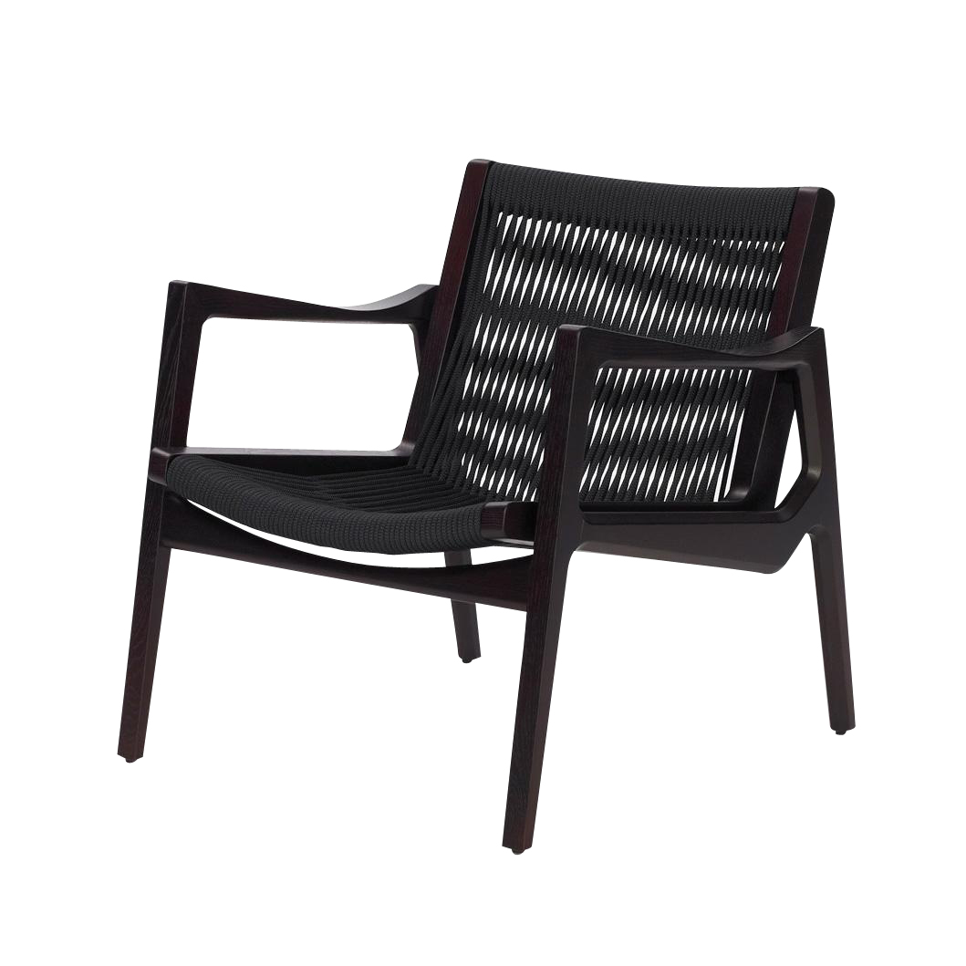 ClassiCon - Euvira Lounge Chair - Eiche braun gebeizt/schwarze Kordel von ClassiCon