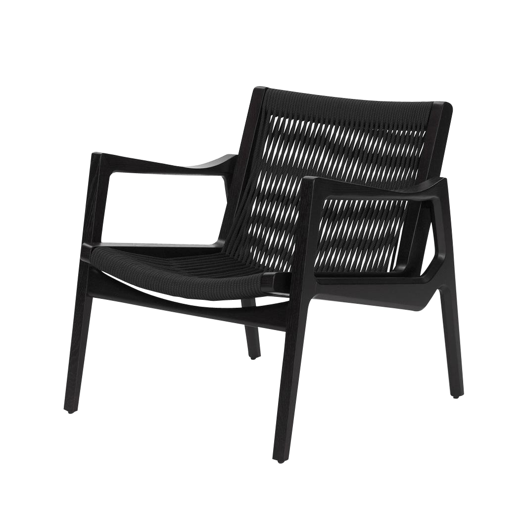 ClassiCon - Euvira Lounge Chair - Eiche schwarz gebeizt/schwarze Kordel von ClassiCon
