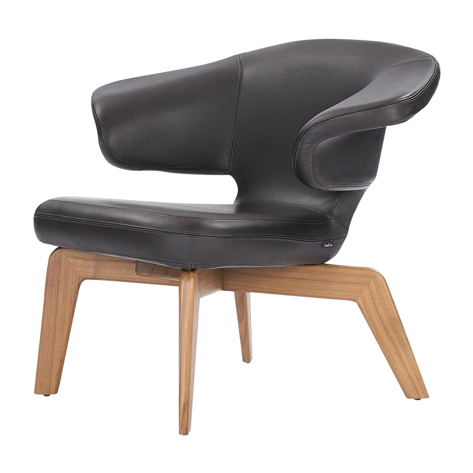 ClassiCon - Munich Lounge Chair Sessel - schwarz/Classic Leder/Gestell Eiche von ClassiCon