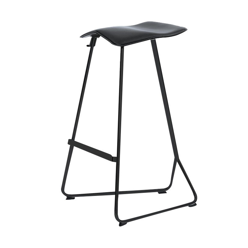 ClassiCon - Triton Barhocker - schwarz/Sitz Polyurethan/BxTxH 50x49x75cm/Fußstütze H28cm/Gestell Stahl tiefschwarz pulverbeschichtet von ClassiCon