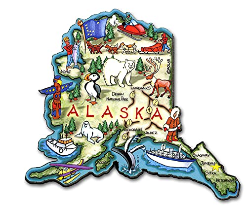 ARTWOOD MAGNET - ALASKA STATE MAP by Classic Magnets von Classic Accessories