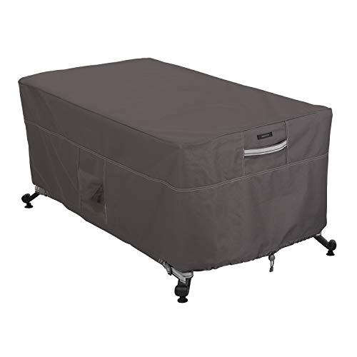Classic Accessories Ravenna Hülle für eckige Feuerschalen, Abdeckung Gartenmöbel für Tische, Reißfestes Material mit Belüftungsöffnungen, Schutz vor Wetterbedingungen, Dunkle Taupe (142 x 97 x 56 cm) von Classic Accessories