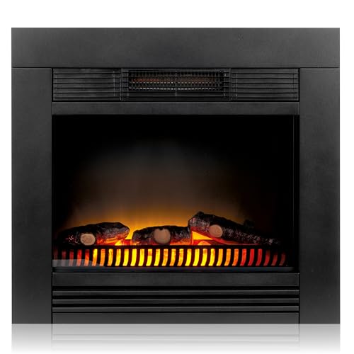 Classic Fire Elektrokamin Chicago – Kamin Elektrisch 1800W – Deko Kamin mit Realistischer Flammeneffekt – Elektrische Heizung bis zu 50 Grad Celsius - 58 x 22 x 54 cm - Schwarz von Classic Fire