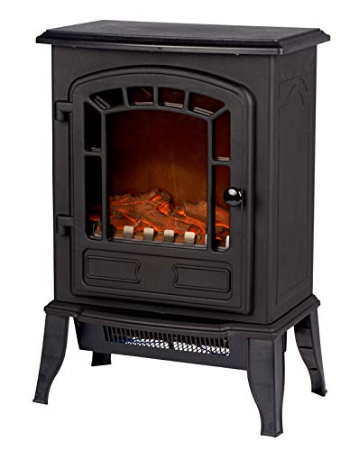 Classic Fire 'Torino' - Elektroheizung mit Kaminfeuer Effekt - 2000W, 22417, Torino - Schwarz, 25x39x56,5cm von Classic Fire