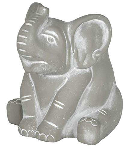 Classic Home and Garden Cement Buddies Pflanzgefäß Elefant, für Innen- und Außenbereich, mit Ablaufloch, klein, naturgrau, 16,5 cm von Classic Home & Garden