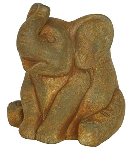 Classic Home and Garden Cement Buddies Pflanzgefäß Elefant, für Innen- und Außenbereich, mit Ablaufloch, klein, Rostbraun, 16,5 cm von Classic Home & Garden