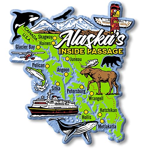Classic Magnets, Alaska's Inside Passage Map Magnets, Collectible Souvenirs Made in The USA von Classic Magnets Made with Pride in the USA