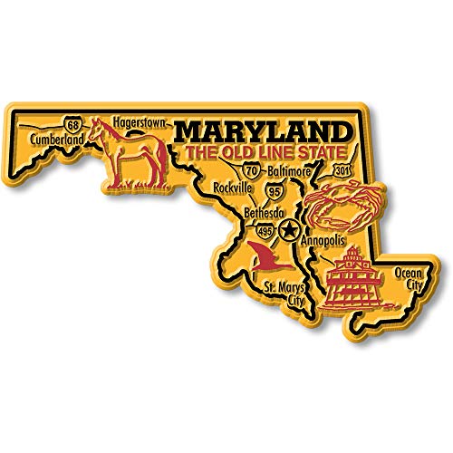 Riesige Staatskarte Magnet – Maryland von Classic Magnets Made with Pride in the USA