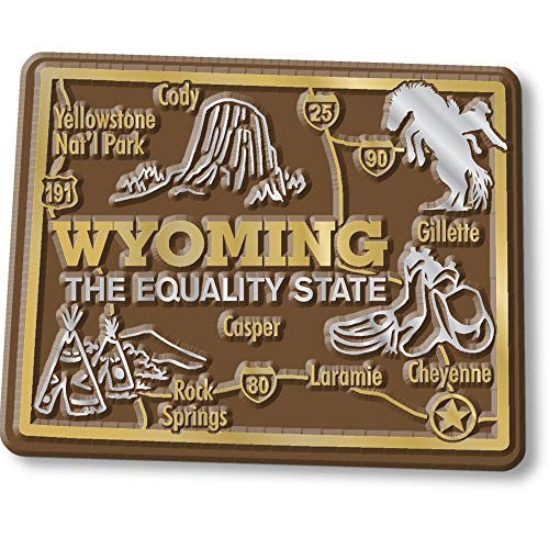 Wyoming Riesen-Staatskarte Souvenir Magnet von Classic Magnets Made with Pride in the USA