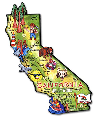 ARTWOOD Magnet - California State MAP by Classic Magnets von Classic Magnets