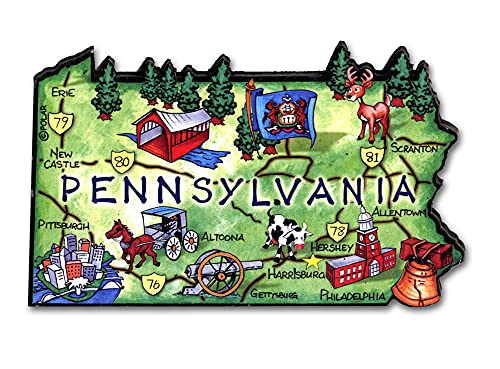 ARTWOOD Magnet - Pennsylvania State MAP by Classic Magnets von Classic Magnets
