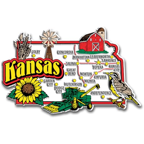 Kansas State Jumbo Map Magnet by Classic Magnets von Classic Magnets