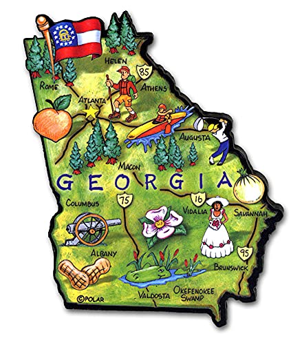 Westerngitarre Artwood State Karte natur Magnete Georgia von Classic Magnets