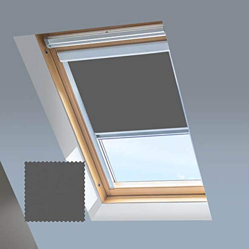 Classic Roof Blinds Für VELUX Dachfenster – Verdunkelungsrollo – Silberner Aluminiumrahmen (CK04, Grau) von Classic Roof Blinds