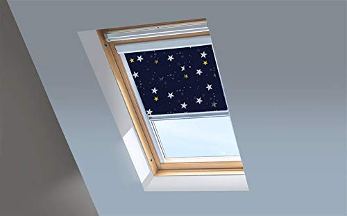 Dachfenster Jalousie für Velux Dachfenster – Verdunkelungsrollo – Einbruch der Dunkelheit – Silberfarbener Aluminiumrahmen (PK06) von Classic Roof Blinds