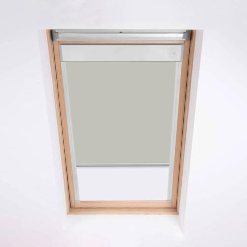 Skylight Jalousien für Velux Dachfenster - Verdunkelungsrollo - Sand Stone - Silber Aluminium Rahmen, MK04 von Classic Roof Blinds