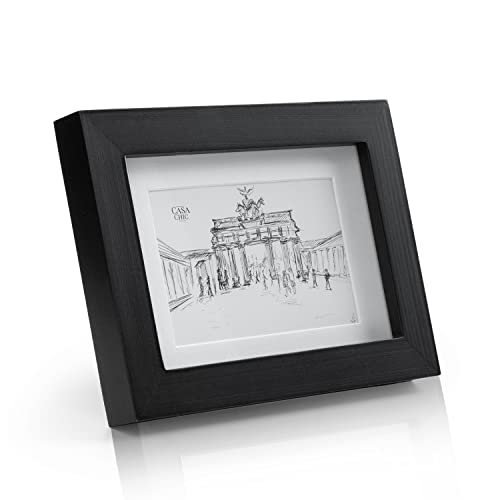 Casa Chic Bilderrahmen 15x10cm, Bilderrahmen für Kinderzeichnungen, Urkunden & Fotos, Holz-Bilderrahmen mit Echtglas, Fotorahmen im Hoch- oder Querformat, Foto Rahmen aus Holz mit Passepartout von Classic by Casa Chic