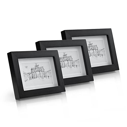 Casa Chic Bilderrahmen mit Passepartout, 18x13 cm Bilderrahmen für Urkunde & Collage, Glas Bilderrahmen, Fotorahmen Stehend/Wandmontage, Rahmen Vertikaler/Horizontaler Gebrauch, Bilderrahmen aus Holz von Classic by Casa Chic