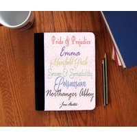Jane Austen Buchhülle Cover Journal Wildleder Canvas Cute von ClassicBookWallets