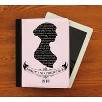 Jane Austen Silhouette Ipad 2, 3, 4, Mini, Leder Canvas Und Wildleder Schutz Fall von ClassicBookWallets