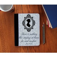 Nichts Wie Zu Hause Bleiben Jane Austen Zitat Notizbuch Journal Wildleder Leinwand Cute von ClassicBookWallets