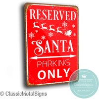 Santa Parking Zeichen, Vintage-stil Weihnachtsschild, Santa Decor, Weihnachtsschilder, Weihnachten, Santa, Parkschilder, Schild, Schlittenparkplatz von ClassicMetalSigns