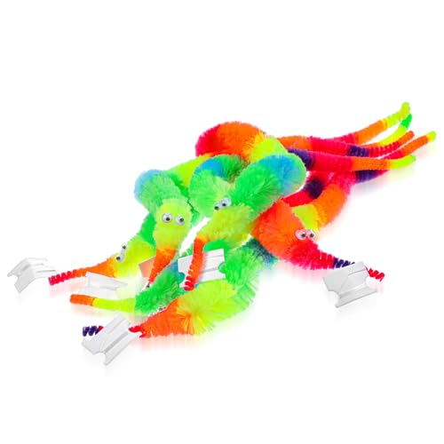 Classicseali 6 Stück Katzenspielzeug Wurm,Wiggly Ball Katze,Interaktives Wuselwurm Katze Spielzeug für zum Spielen mit Katzen Jeden Alters,um Ihr Glück zu steigern,Regenbogenfarben von Classicseali