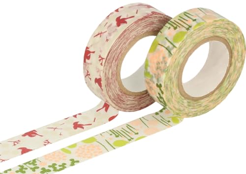 Classiky INNSPIRO 2er-Set Masking Tape Washi Masking Tape Washi verschiedene Designs A 15 mm x 15 m von Classiky