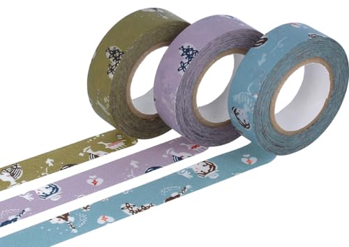 Classiky INNSPIRO 3er-Set Masking Tape Washi Girls Farbauswahl 15 mm x 15 m von Classiky