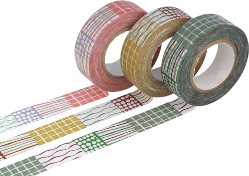 Classiky INNSPIRO 3er-Set Masking Tape Washi Textile Farbauswahl 15mmx15m von Classiky