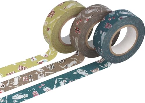 Classiky INNSPIRO Set 3 Masking Tape Washi Cats, verschiedene Farben, 15 mm x 15 m. von Classiky