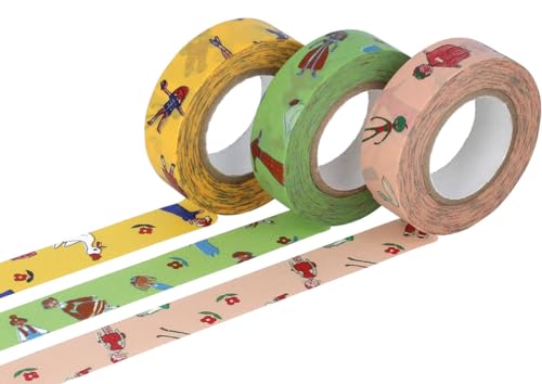 Classiky INNSPIRO Set 3 Masking Tape Washi Osharesan Masking Tape 15 mm x 15 m von Classiky
