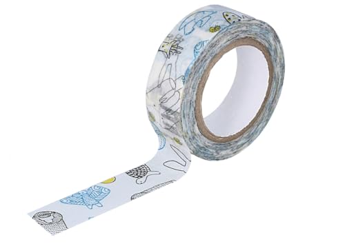 Classiky Masking Tape Washi Beasts blau 15 mm x 10 m von Classiky