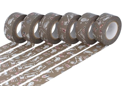 Classiky Set 6 Masking Tape Washi Cats Kasshoku braun 20mm.x15m Classiky Set 6 Masking Tape Washi Cats Kasshoku braun 20mm.x15m von Classiky