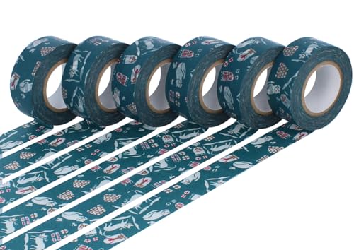 Classiky Set mit 6 Masking Tape Washi Cats Nando blau 20 mm x 15 m. von Classiky